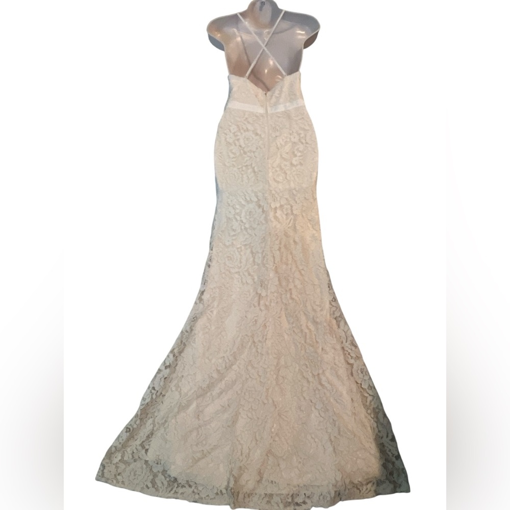 Lulus‎ Lace Mermaid Wedding Dress Ivory Bridal Gown Small NWT - Picture 4 of 8